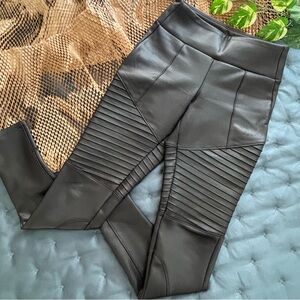 Express | Women’s Faux Leather Moto Leggings - Black XS